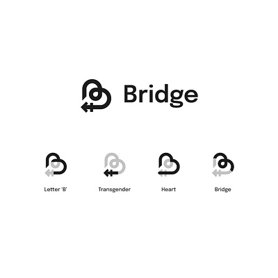 Bridge logo brand design brand identity branding bridge design gender gender identity graphicdesign heart logo logodesign transgender ui visualidentity