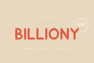 Billiony Handwritting Sans Font art cute font font fonts handmade handwritting handwritting sans logo font designs sans font sans serif typedesign