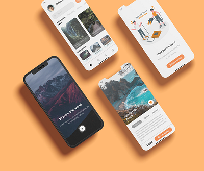 Travel and Explore app with 404 error page appdesign dailyui figma homepage illustration iosapp iosappdesign placepage prototyping travelapp ui uidesign uidesigner uiux uiuxdesigner ux uxdesign wireframing worldexploreapp xd