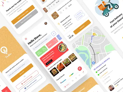 Food Delivery App 3d adobe xd adobexd animation best best design branding clean ui design dribbble best shot food delivery app graphic design illustration logo mobile app concept presentation ui