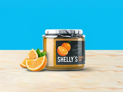 Shelly's Jam - Packaging / Label Design brand identity design branding branding agency food branding food packaging jam jam label design jar mock up jelly jelly packaging design label design logo logodesign orange orange jam label design packaging design