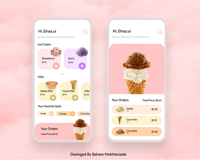 Ice cream shop app dailyui design graphic design ui uidesign ux