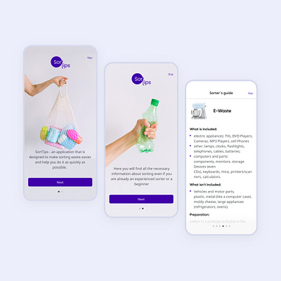SortTips - eco application app design ui ux