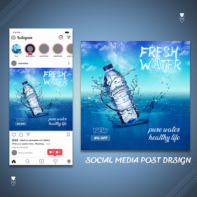 Social Media Post Design ads advertising branding drinking water facebook ads facebook banner graphic design instagram ads mineral photoshop post post design poster professional social social media