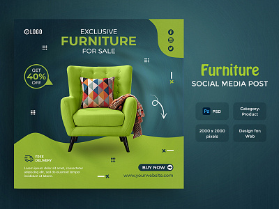 Furniture | Social Media Instagram Post Design banner ads brand design discount facebook post furniture ads furniture banner furniture post instagram post instagram template psd social media ad social media post social network template web banner