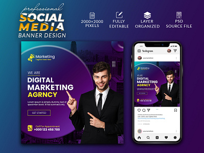 Social Media Post ad banner ads agency post banner branding cover crea creative market post design digital marketing post facebook banner facebook post graphic design header instagram post logo social media post