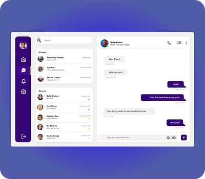 Direct Messaging Page app design ui ux