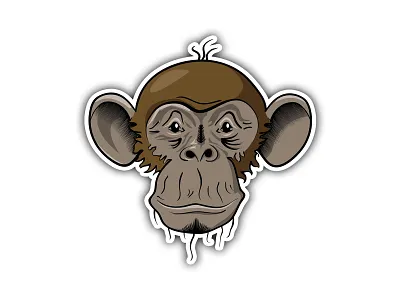 Monkey branding character design graphic design illustration logo monkey sticker vector