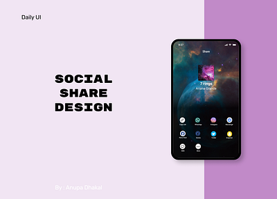 Social Share Design - Daily UI contrast dailyui design dribble shot facebook icon instagram logo modern design simplistic social share ui ui design ux