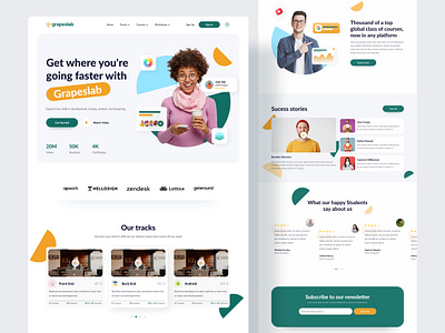 Online Courses Website - UI Design anik deb best designer designer dribbble best shot education elearning elearning landing page elearning website grapeslab landing page online course online courses online learning school top designer uiux university web web design website
