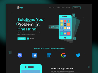 Aapp Landing Page Design aapp landing page design app design bestshot branding dark darkdesing design dribbble graphic design illustration landing page landingpage logo template ui uikits uiux webdesign website wix