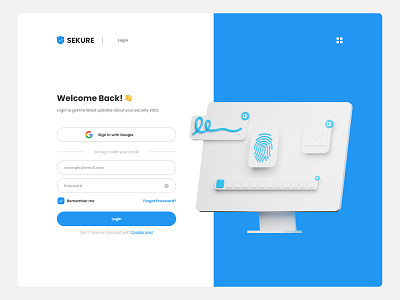 SEKURE 🔒 Login Page 3d 3d illustration blender illustration login security ui