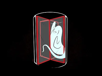 Entrance aughost aughostus gloom character character design design ghost halloween illustration mid century retro vintage