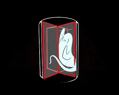 Entrance aughost aughostus gloom character character design design ghost halloween illustration mid century retro vintage