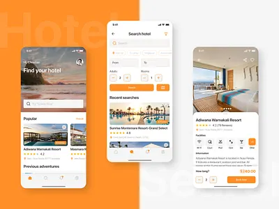 Hotel Booking App app booking design hotel hotel booking ios mobile mobile app phone travel ui ux