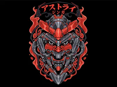 Mecha Gundam Head Astrayjingga anime culture fanart fantasy gundam illustration japanese manga mecha sundanese tshirt design