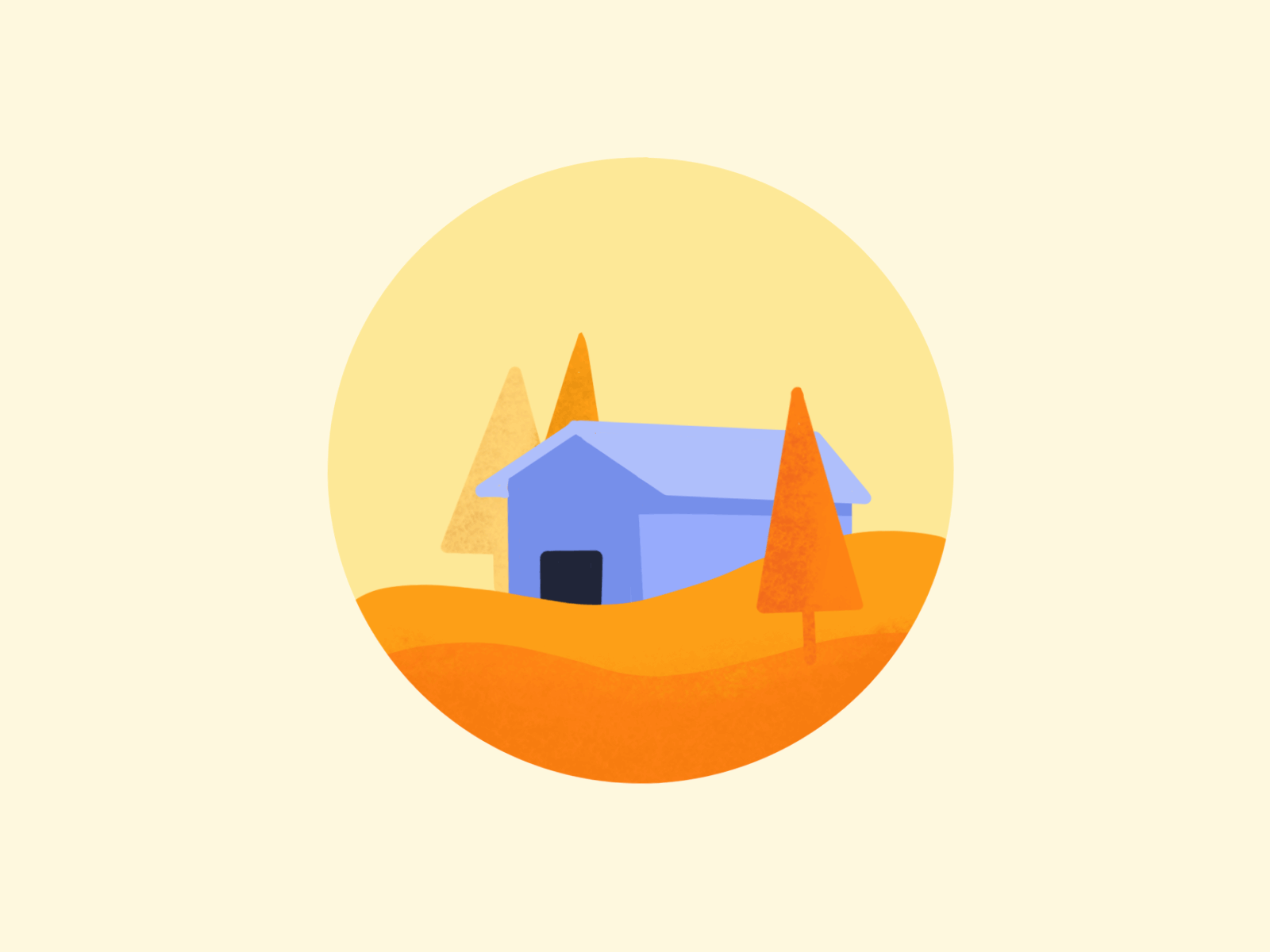 Glitch in the fall animation design effects fall glitch house illustration meadow motion graphics procreate summer