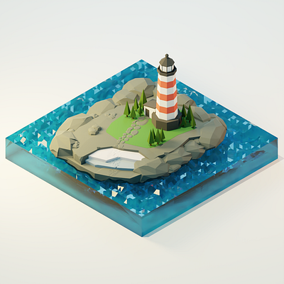 Low Poly Lighthouse Island 3d 3d island 3d model 3d modeling 3d modelling 3d render blender blender3d design exterior island isometric lighthouse low poly low poly island lowpoly lowpolyisland modelling outdoors render