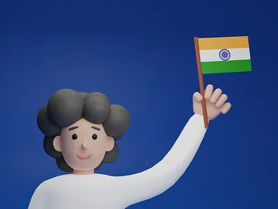 Independence Day_3d Character 3d 3d character character design graphic design illustration illustration ux ui ui web