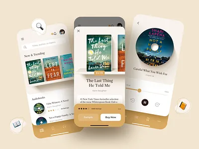 Book Store Mobile App app audiobooks books bookshop bookstore design ebook ecommerce ios library mobile app readding app reader app reading sketch ui ux