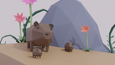 Low Poly Groundhog Island 3d 3d game art 3dblender 3dmodel 3dmodeling animal 3d art animal design animal low poly blender blender3d blenderrender color inspiration cute 3d model cute art design game art low poly low poly 3d lowpoly stylized