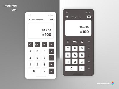 #Day4 of DailyUI challenge 100days 3d animation branding calculator clean dailyui darkmode debut design figma graphic design illustration interface lightmode logo motion graphics neuromorphic ui