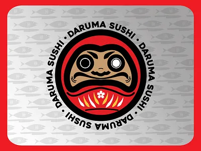 Daruma Sushi Brand Elements badge badgedesign daruma design illustration izakaya japan logo logodesign osaka sushi tokyo vintage