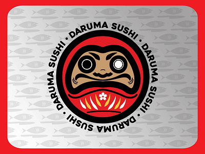 Daruma Sushi Brand Elements badge badgedesign daruma design illustration izakaya japan logo logodesign osaka sushi tokyo vintage