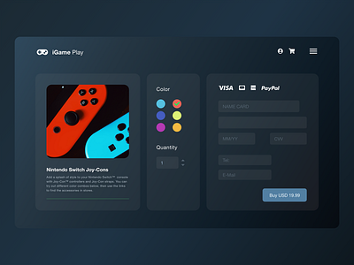 UI iGame Play (Credit Card Checkout) design ui ux web website