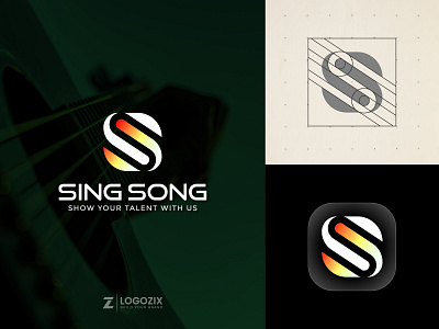 Sing Song app logo branding design fiverr logo free logo mockup gradient logo graphic design logo logo design logo designer logo inspiration minimalist modern logo music app logo music logo sing song logo