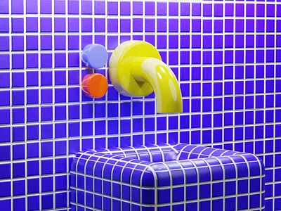 tileboy 2d 3d 3dart abstract cute design flat house illustration interior logo modeling poster print sink type ui vector