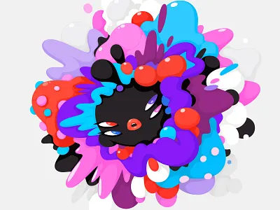 Flower abstract cartoon character design illustration vector zutto