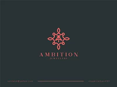 "AMBITION" logo elegant logo flat jewelry jewelry logo logo luxury logo minimal professional logo