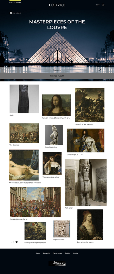 Louvre design minimal museum ui ux web