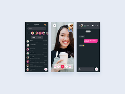 Messenger Apps app app design clean ui dark mode design freebies gradient interface minimalist mobile mobile app design ui uiux ux