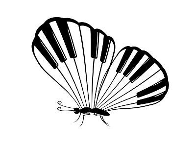 Musical Butterfly butterfly design graphic design illustration insect jazz keys logo meloman music musical musiclover orchestra piano play vector