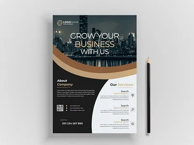 Corporate Flyer Layout. Creative Modern Flyer Template Design branding