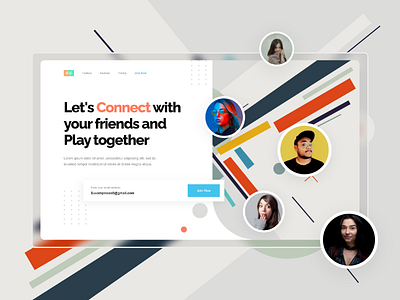 Game Community Landing Page clean ecommerce landing page minimal modern typography ui uiux ux vector web web design