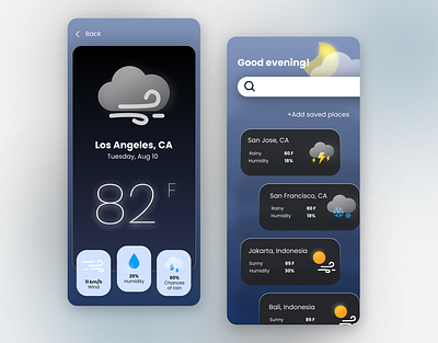 UI Weather App Design Idea branding design ui ui design ux ux design