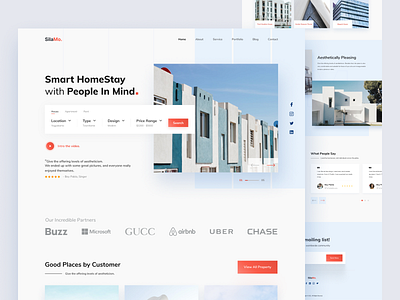 SilaMo - Property Landing Page Design Concept apartment clean design hotels landing page property landing page uidesign website