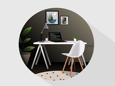 Home Office Illustration 3d adobe animation branding design digitalart figma flat graphic design homeoffice illustration logo minimal ui ux vector workfromhome