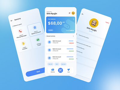 Online Banking App app banking design homepage landing page mobile mobileapp ui uiux ux