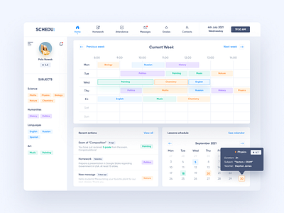 Student's Grade Book App - Dashboard app application colors dashboard design experience interface minimalism ui ux web