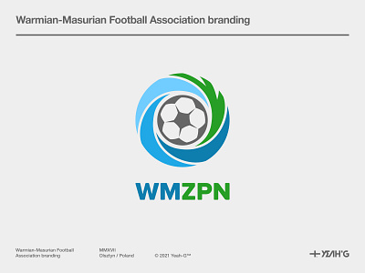 Warmian-Masurian Football Association branding brand identity brand strategy branding branding design corporate identity design flat flat design football logo logo design logodesign logomark logotype modern logo polish design soccer sport logo swoosh symbol design