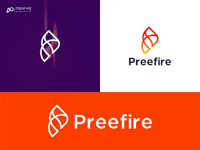 Preefire Abstract Logo Mark, p + fire abstract logo business logo corporate logo creative logo fire logo fitness logo letter p logo trends 2021 logomaker logotype luxury brand minimal logo modernlogo p app icon p fire logo simple logo startup unique logo yoga logo