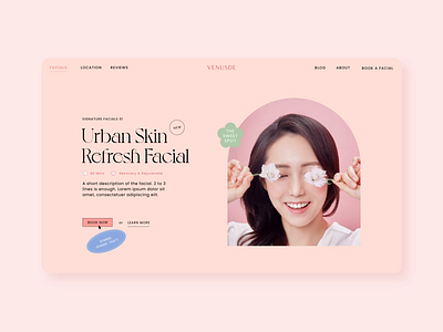 Venusde Homepage facial skincare ui uibycal venusde