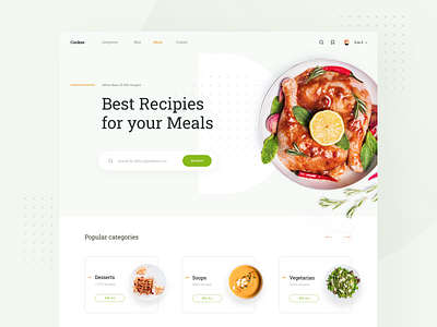 Cookee | Recipes Website clean figma food meal minimal recipes recipies ui uidesign website