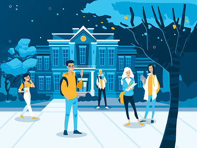 Happy student illustration banking education flat happy people illustration learning people school sudent ui university