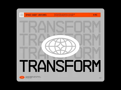 Space Cadet Ventures art direction bold branding dark design layout orange space typography