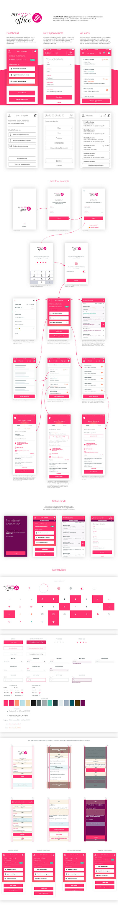 My Avon Office - mobile app design app design design design system mobile app responsive design ux ux design wireframing